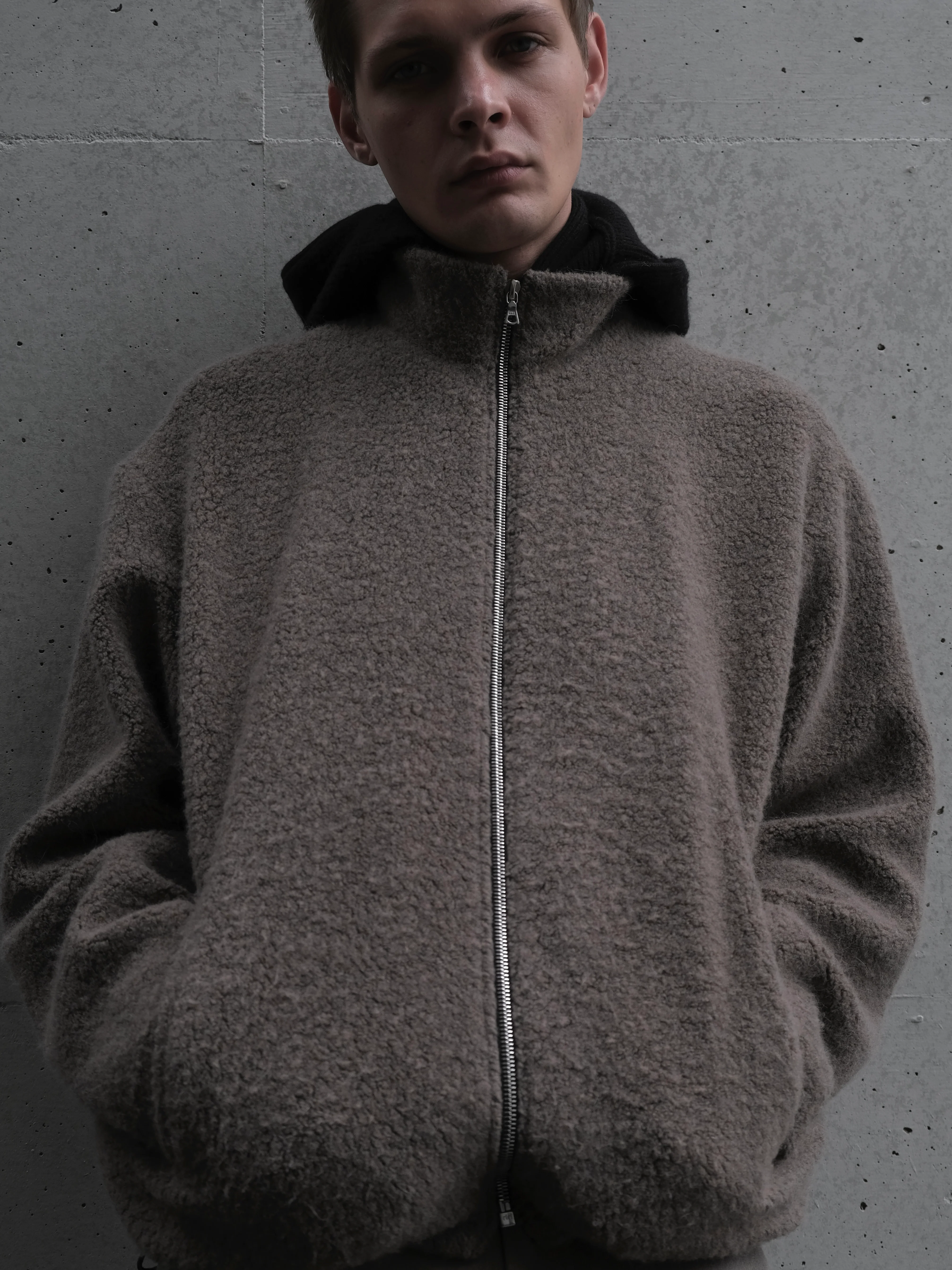 Boa Fleece Jacket in Virgin Wool/Angora - Image 3
