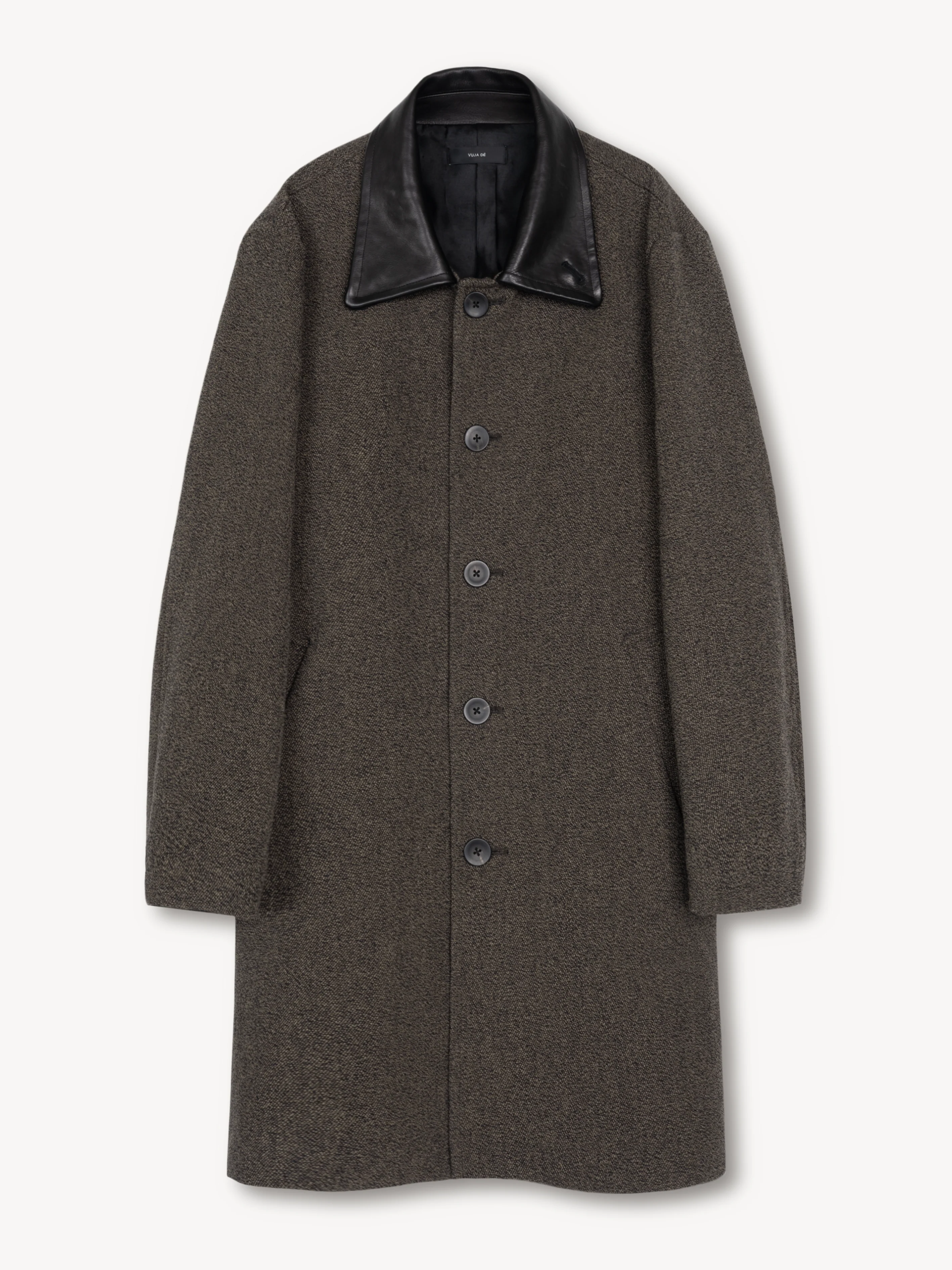 Car Coat in Wool/Leather