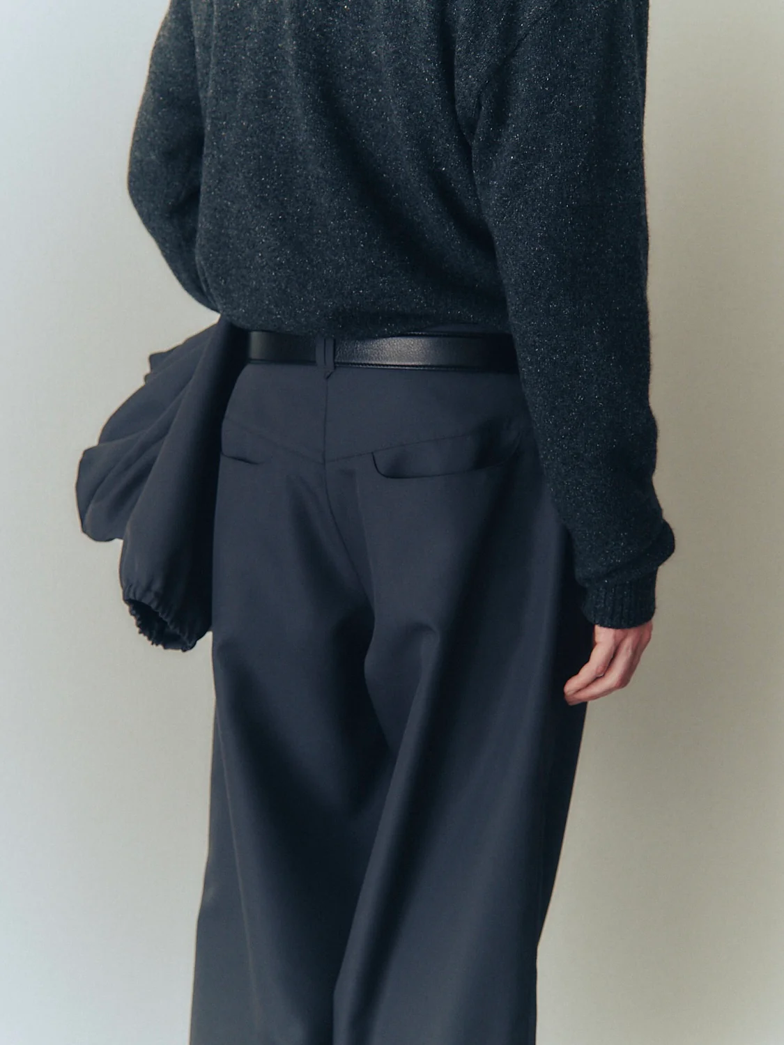 Caviar Trousers in Polyester/Virgin Wool - Image 3