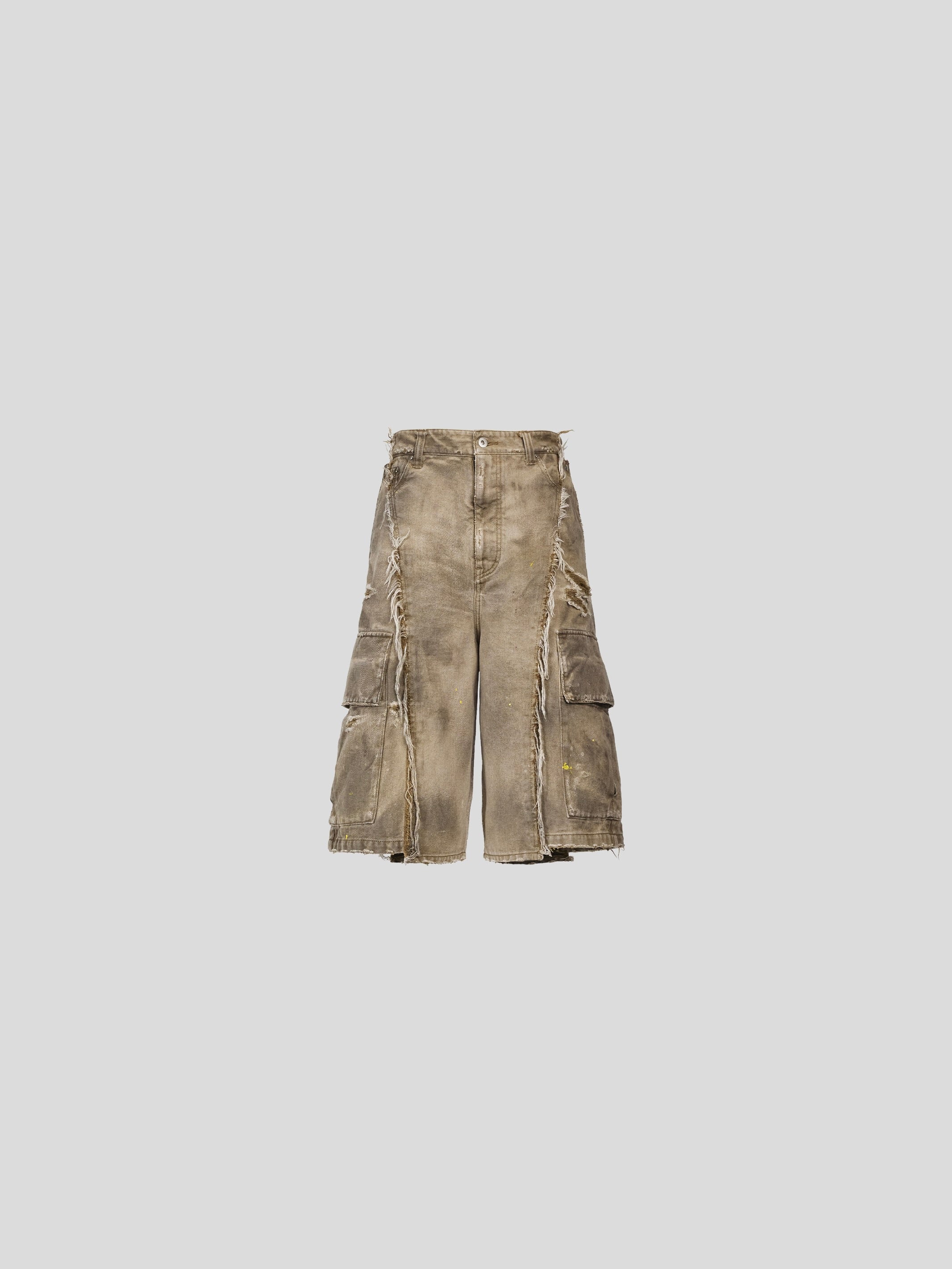 DAX DESTROYED AFFIX CARGO SHORTS IN BRUSHED COTTON