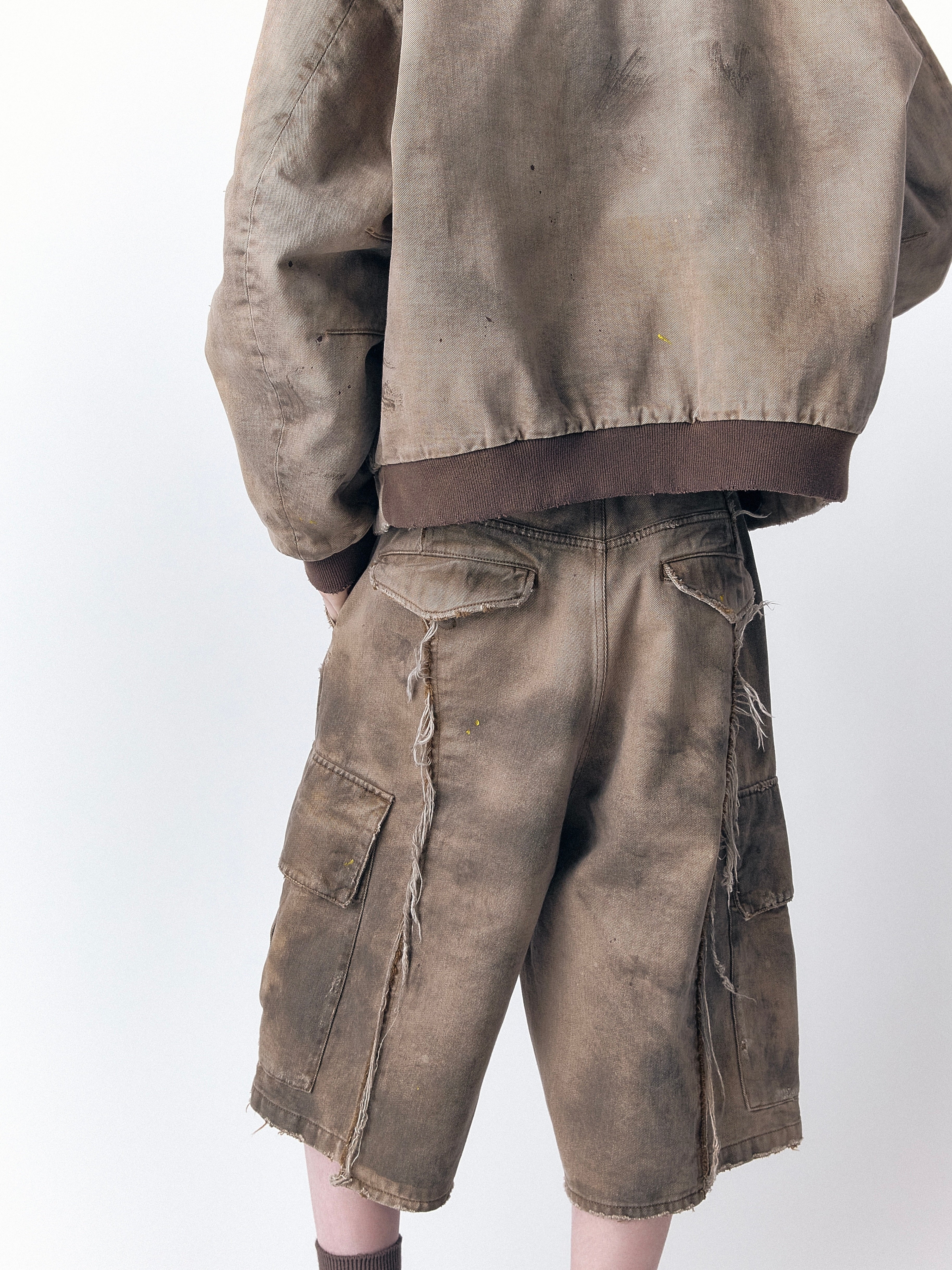 DAX DESTROYED AFFIX CARGO SHORTS IN BRUSHED COTTON - Image 5