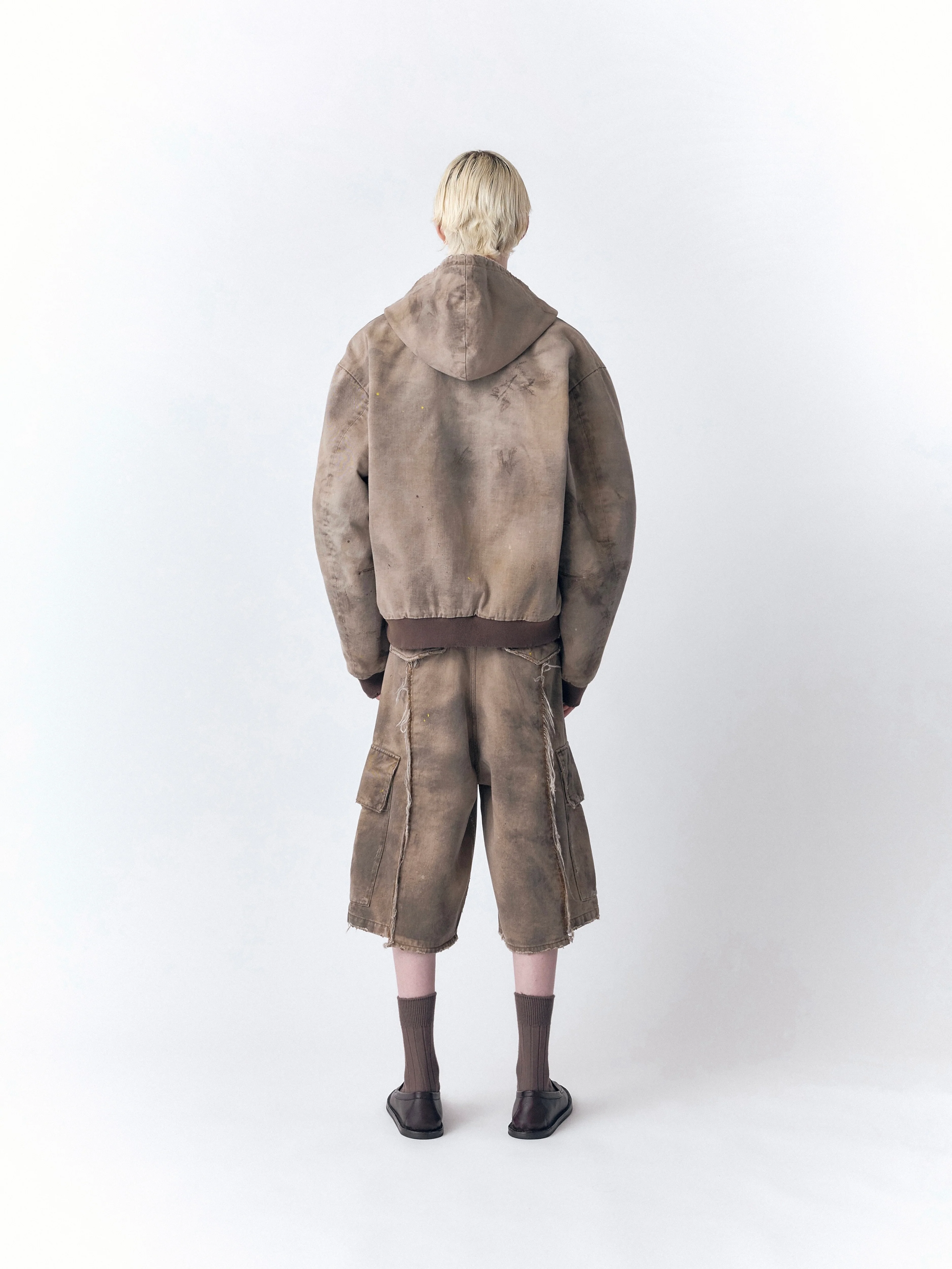 DAX DESTROYED AFFIX CARGO SHORTS IN BRUSHED COTTON - Image 8