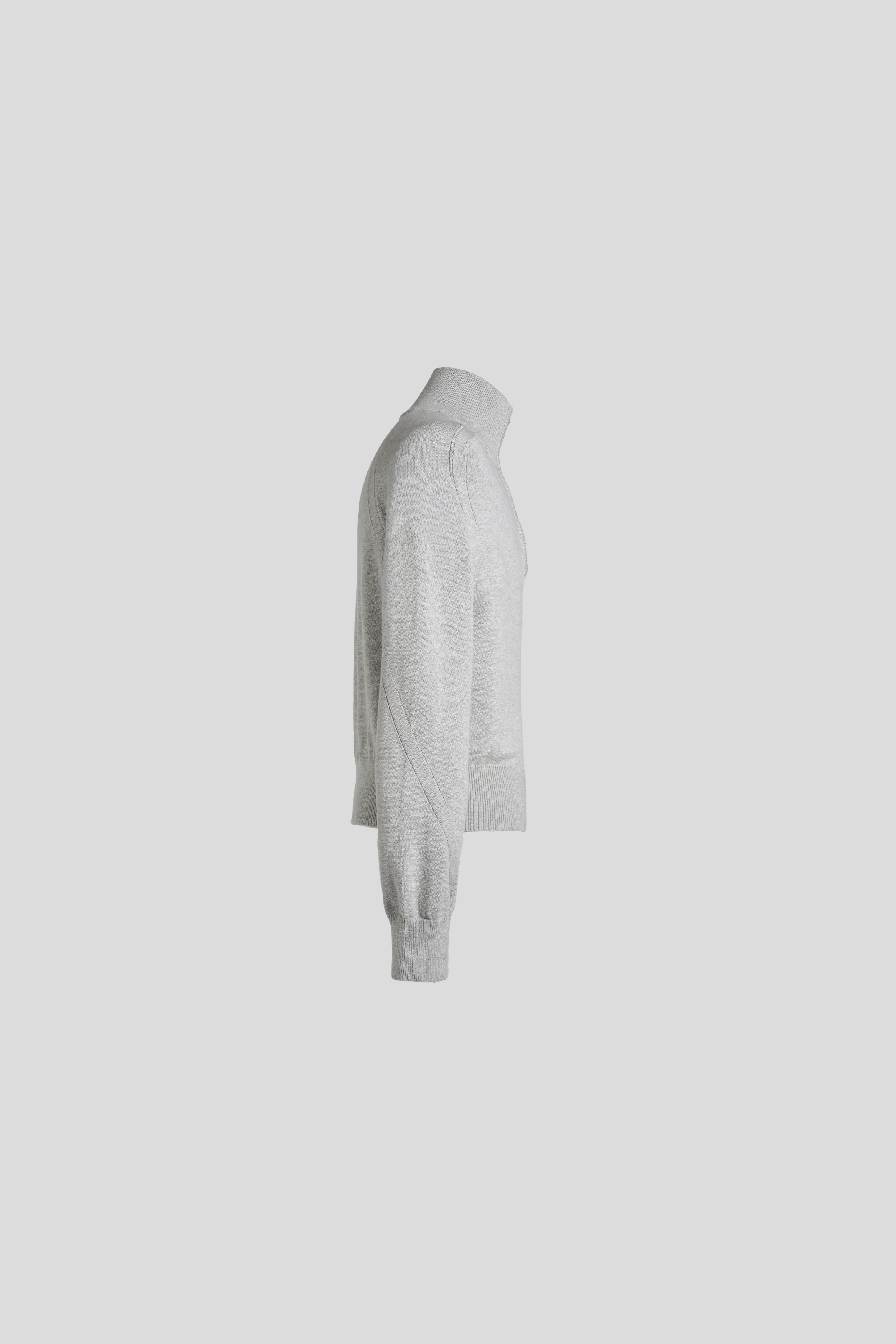 FRANK STRUCTURED HAIF-ZIP KNIT SWEATER IN GREY - Image 2