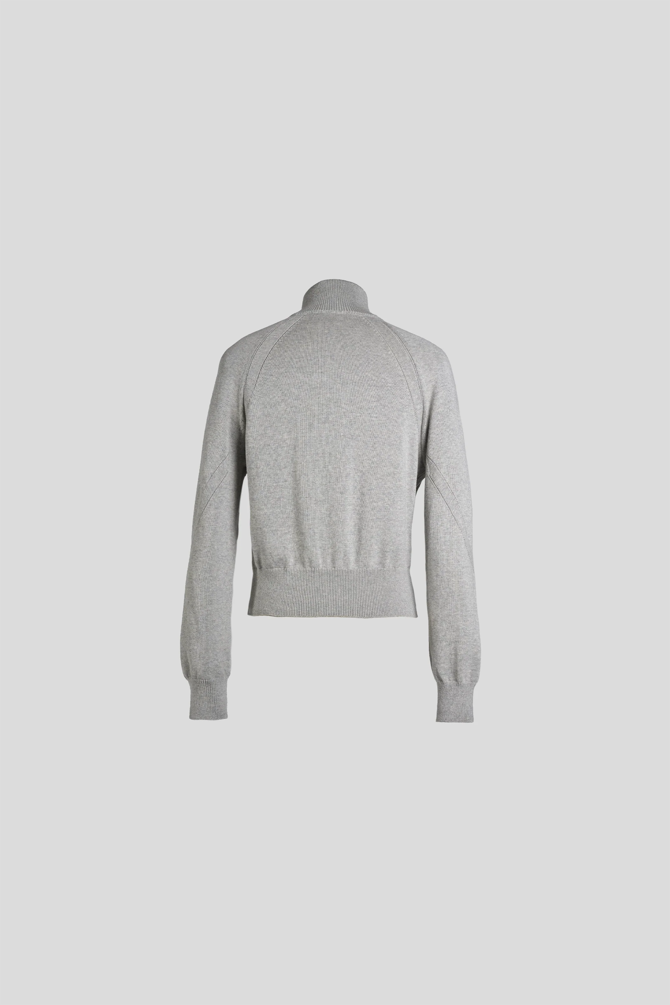 FRANK STRUCTURED HAIF-ZIP KNIT SWEATER IN GREY - Image 3