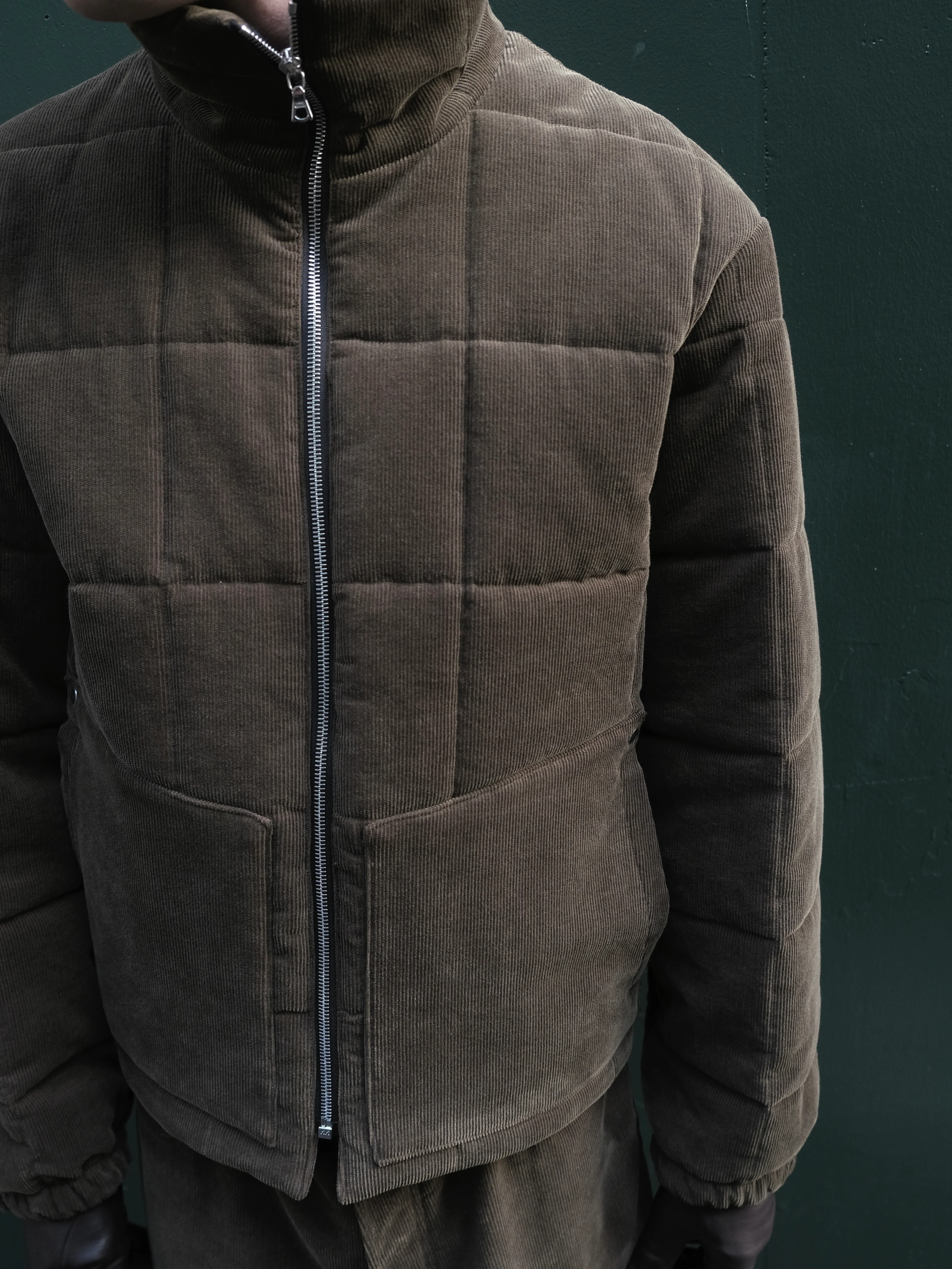 Quilted Corduroy Puffer in Cotton/Wool-Cashmere - Image 4