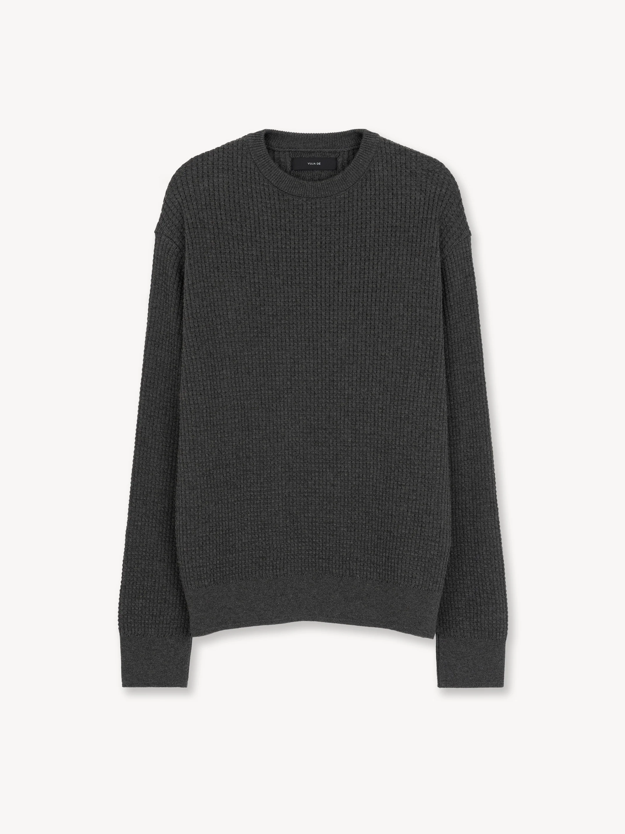 Relaxed Waffle Knit Sweater in Cotton/Yak