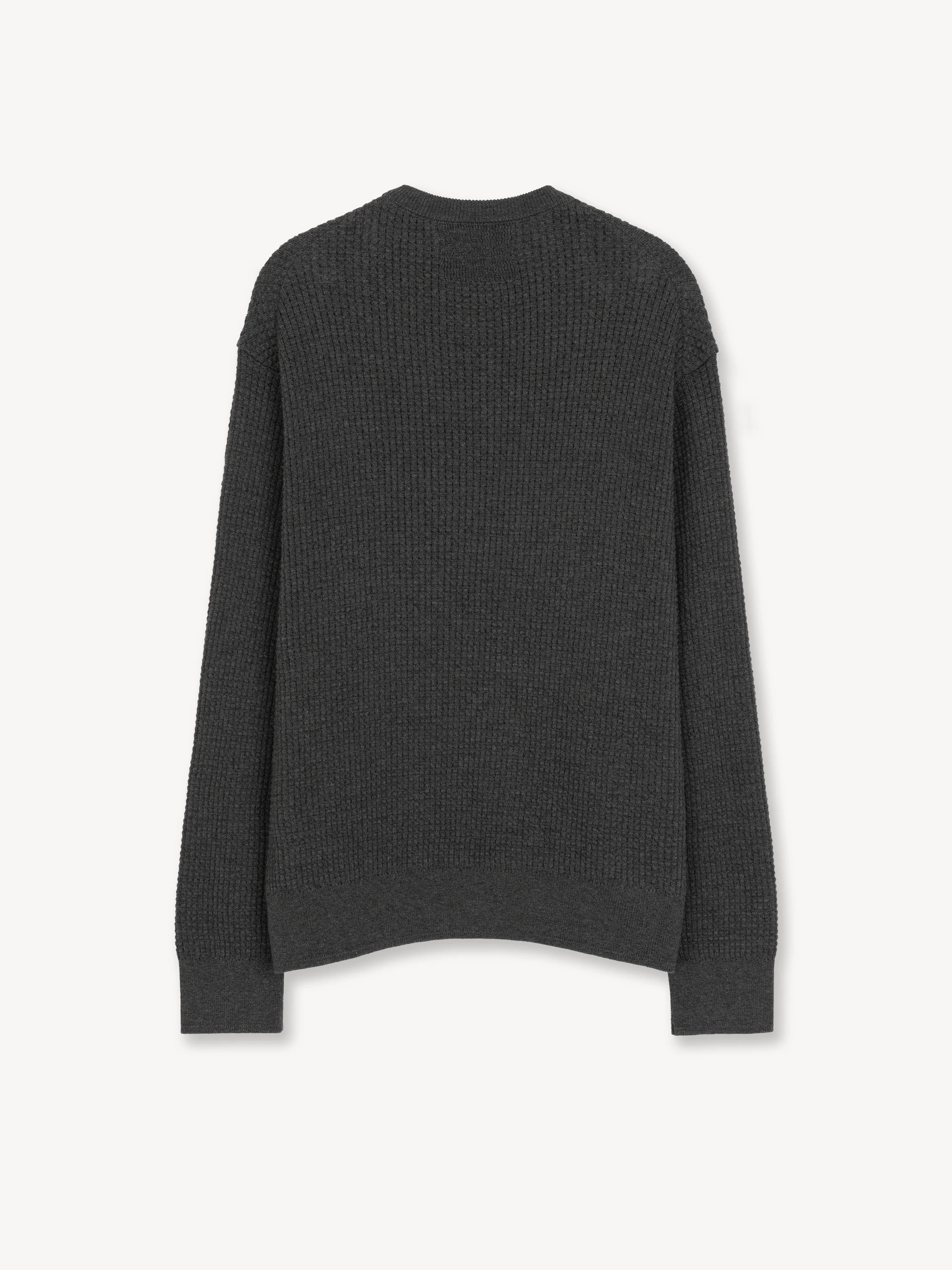 Relaxed Waffle Knit Sweater in Cotton/Yak - Image 2