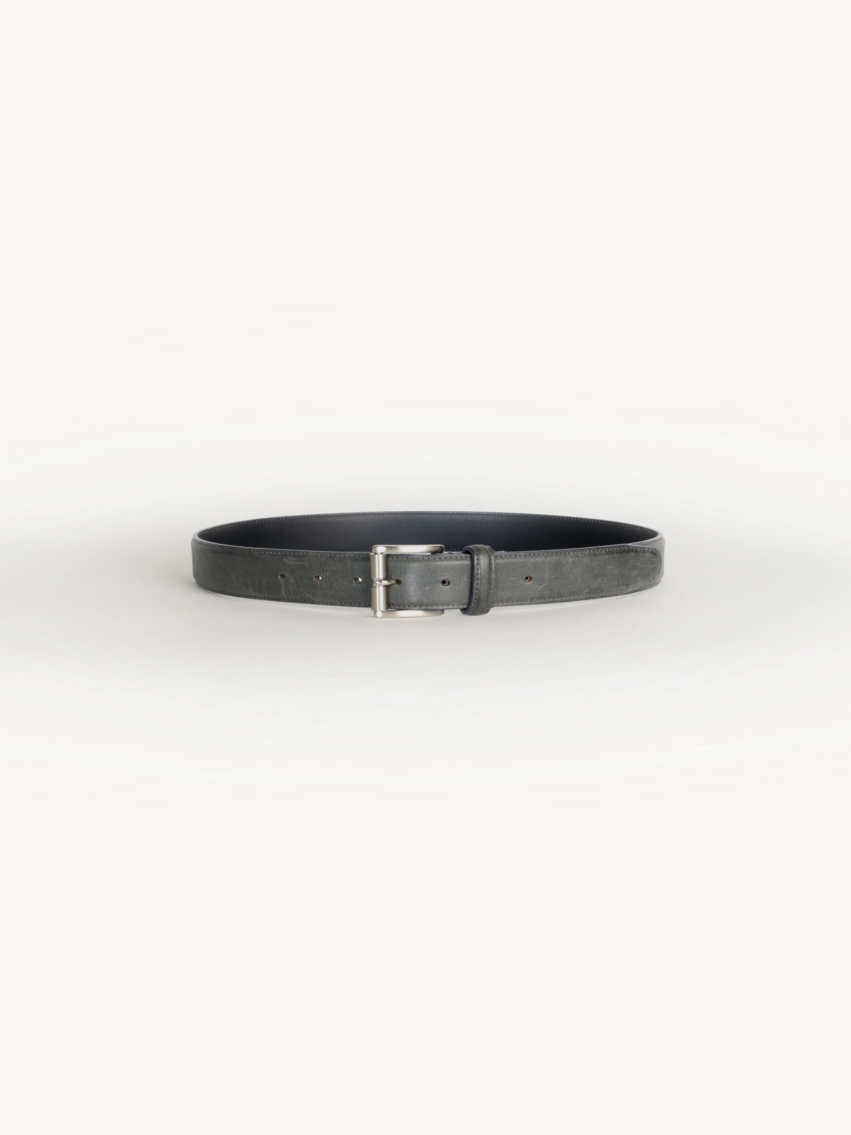 Roller Buckle Waxed Leather Belt