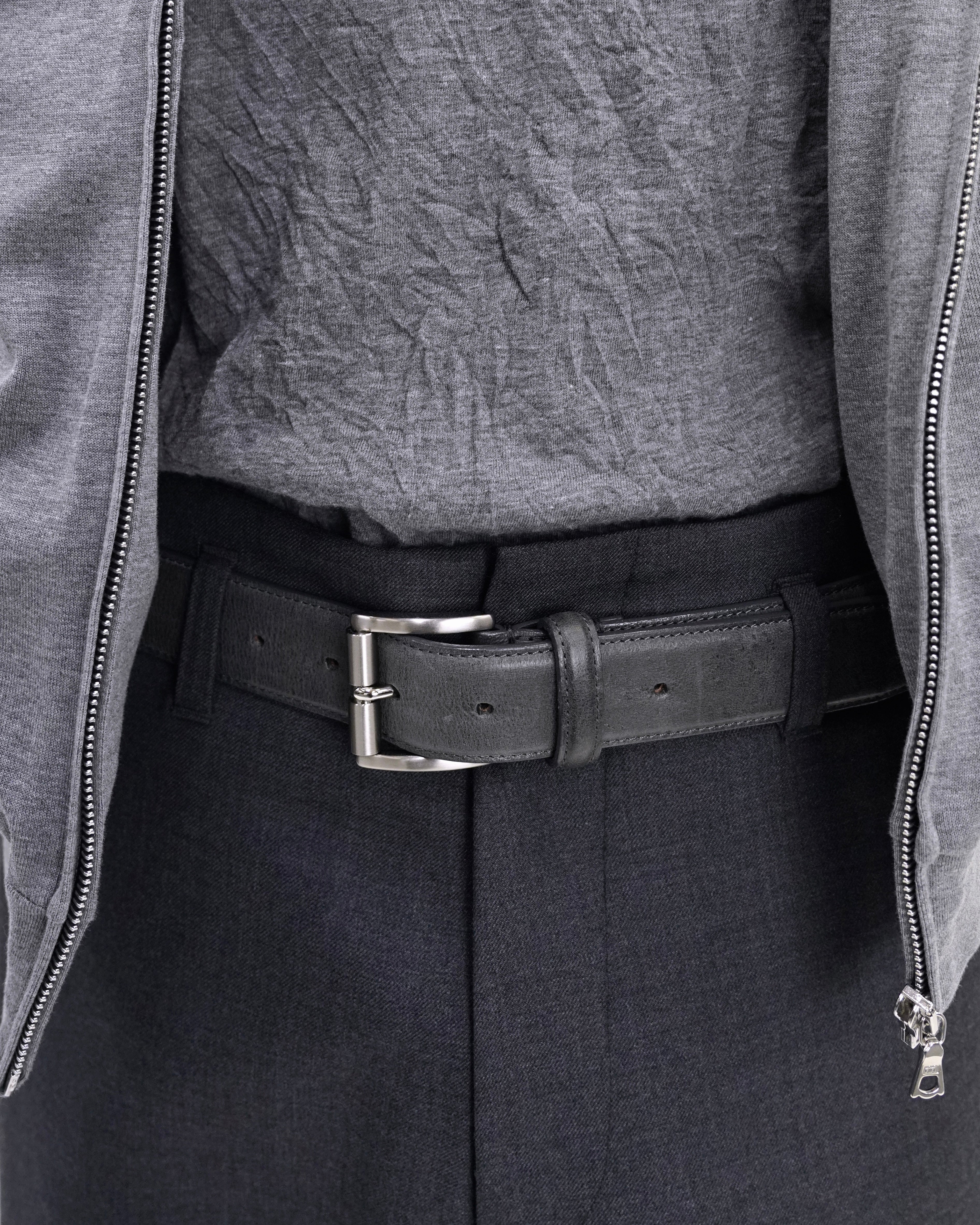 Roller Buckle Waxed Leather Belt - Image 2