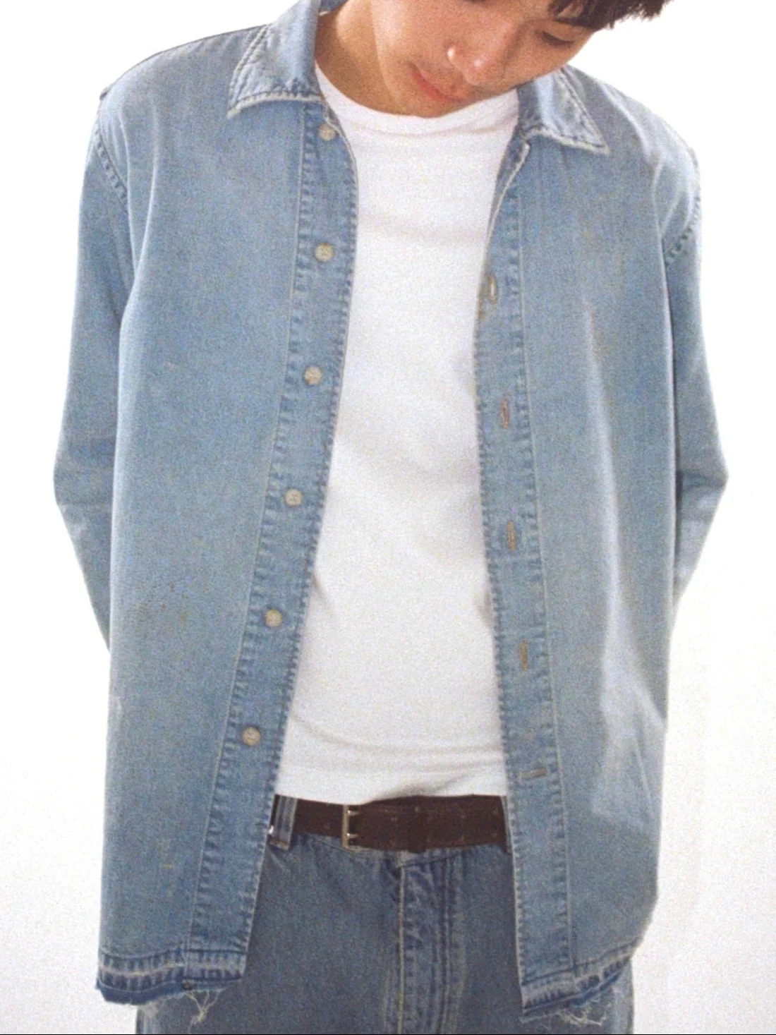 WYATT BLUE CHAMBRAY SHIRT IN DENIM - Image 3