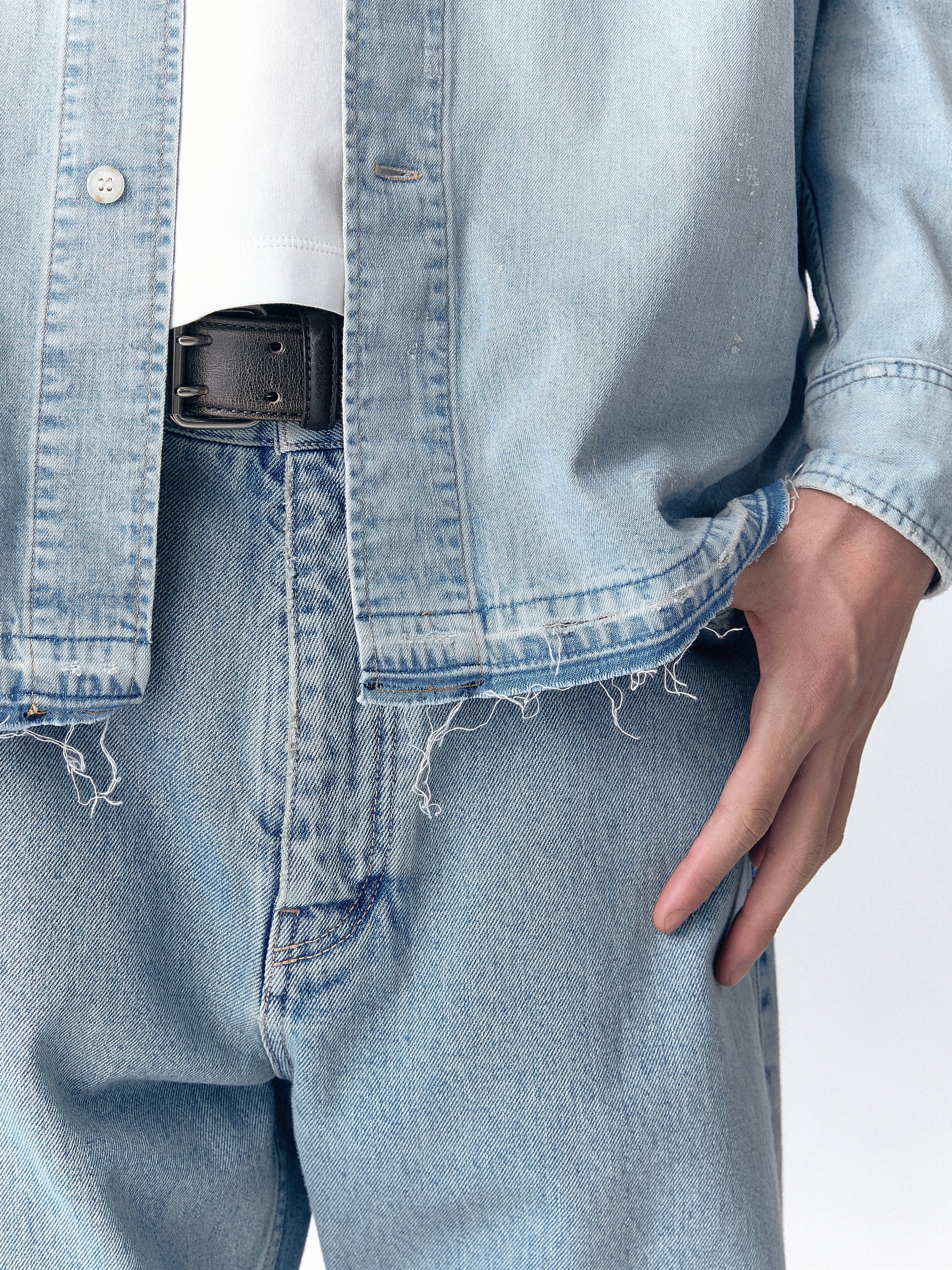 WYATT BLUE CHAMBRAY SHIRT IN DENIM - Image 5